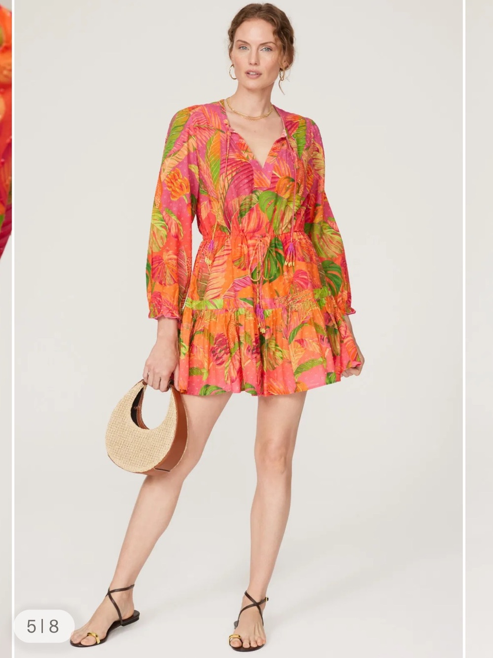 Farm Rio Ombre Forest Mini Dress Pink & Orange Size XL